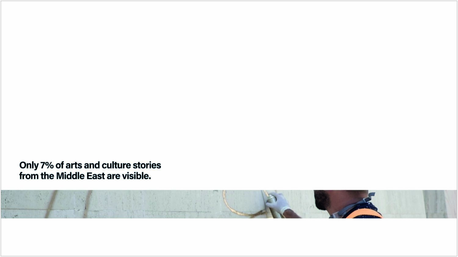 Only 7% of arts and culture stories from the Middle East are visible.