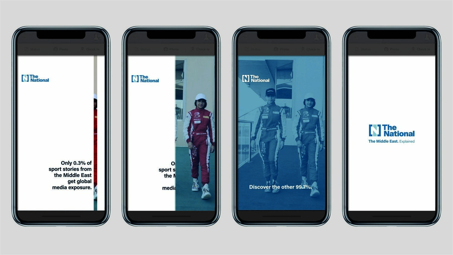 Screenshots of the national campaign on a mobile phone